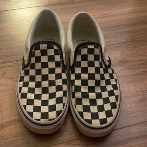 Hardly worn checkboard vans